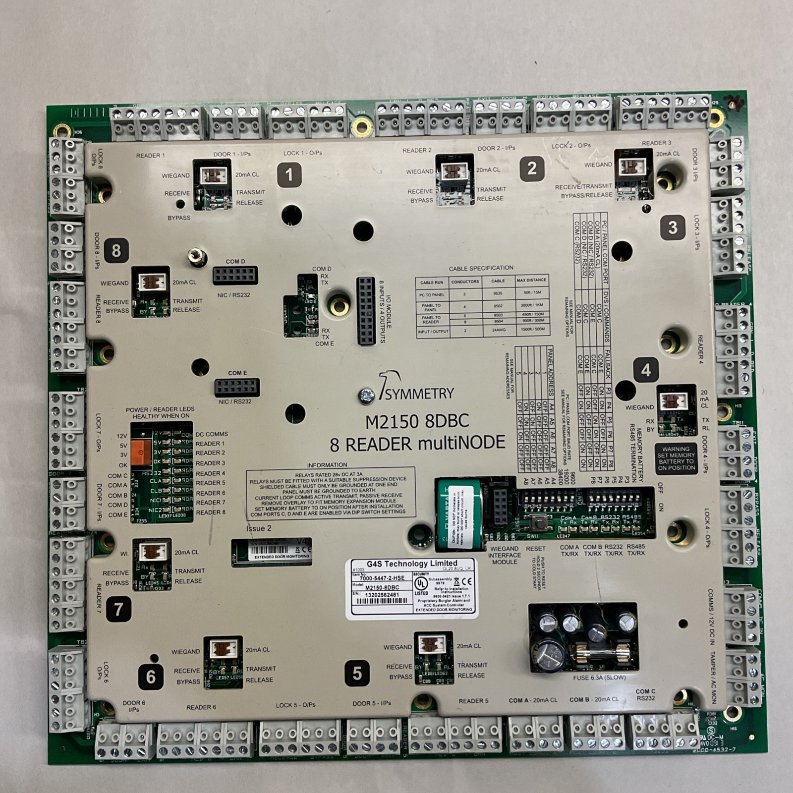 AMAG/G4S M2150-8DBC 8-Door/Reader Controller With WiM-8, NIC Card 7000-5447-2