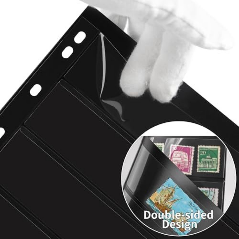 20 Pages 10 Sheet Poctage Stamp Collecting Album Binder Standard 9 Hole...