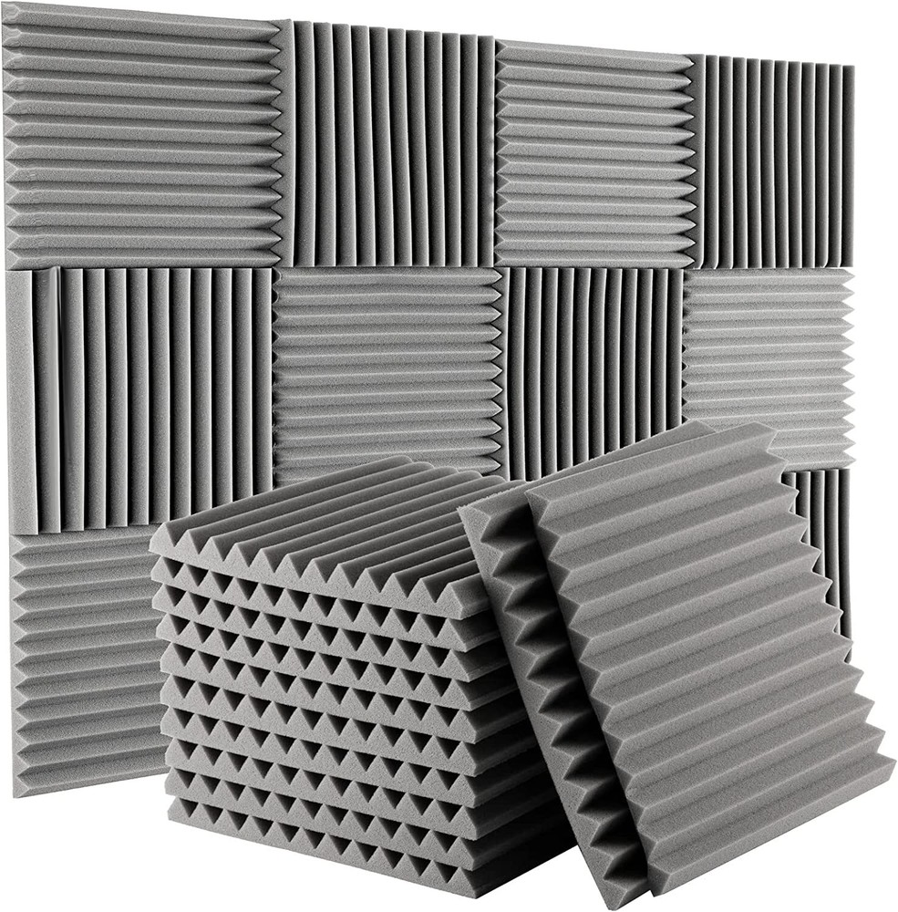 48- 96 Pack Acoustic Wall Panel Studio Sound Noise Proofing Insulation Foam Tile