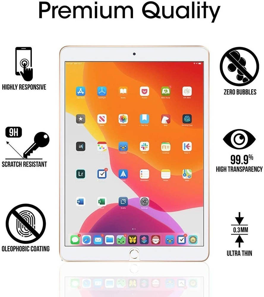 Premium Tempered Glass Screen Protector For iPad 10.2 inch 7th Generation 2019