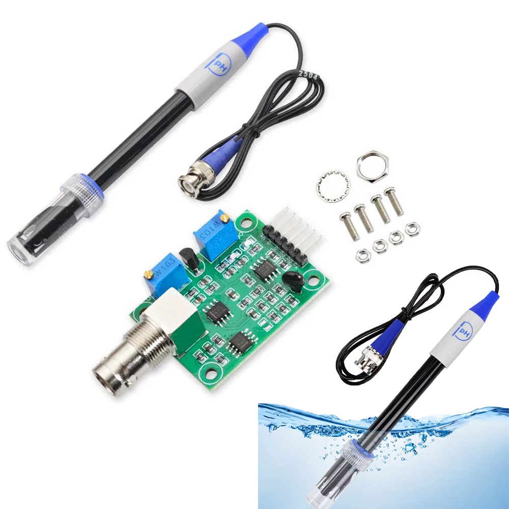 Value Detect Sensor Module Liquid PH 0-14 + PH Electrode Probe BNC for Arduino