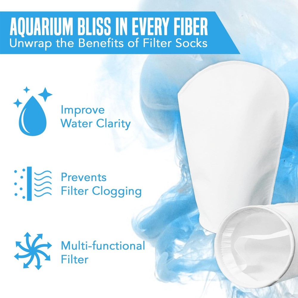 JOR Filter Sock 200 Micron, Double Stitched Machine Washable and Reusable, Ex...