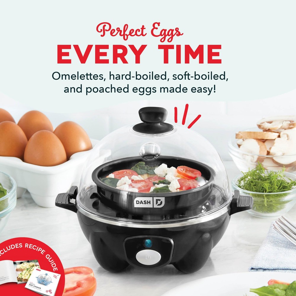 DASH Rapid Electric Egg Cooker 7 Eggs: Hard Boiled, Poached, Scrambled, Omelets