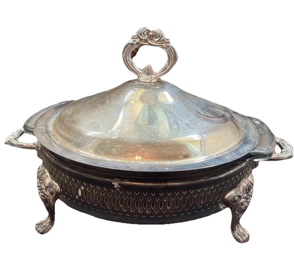 LEONARD SILVERPLATED Server With Removable Ovenproof Liner. 1.5 Quart. Serveware