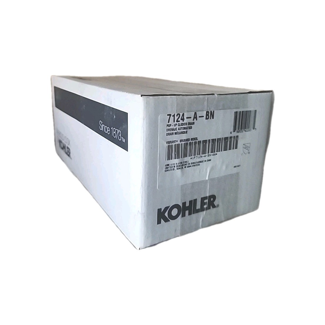 Kohler® 7124-A-BN Pop-Up Clicker Drain With Overflow Vibrant® Brushed Nickel