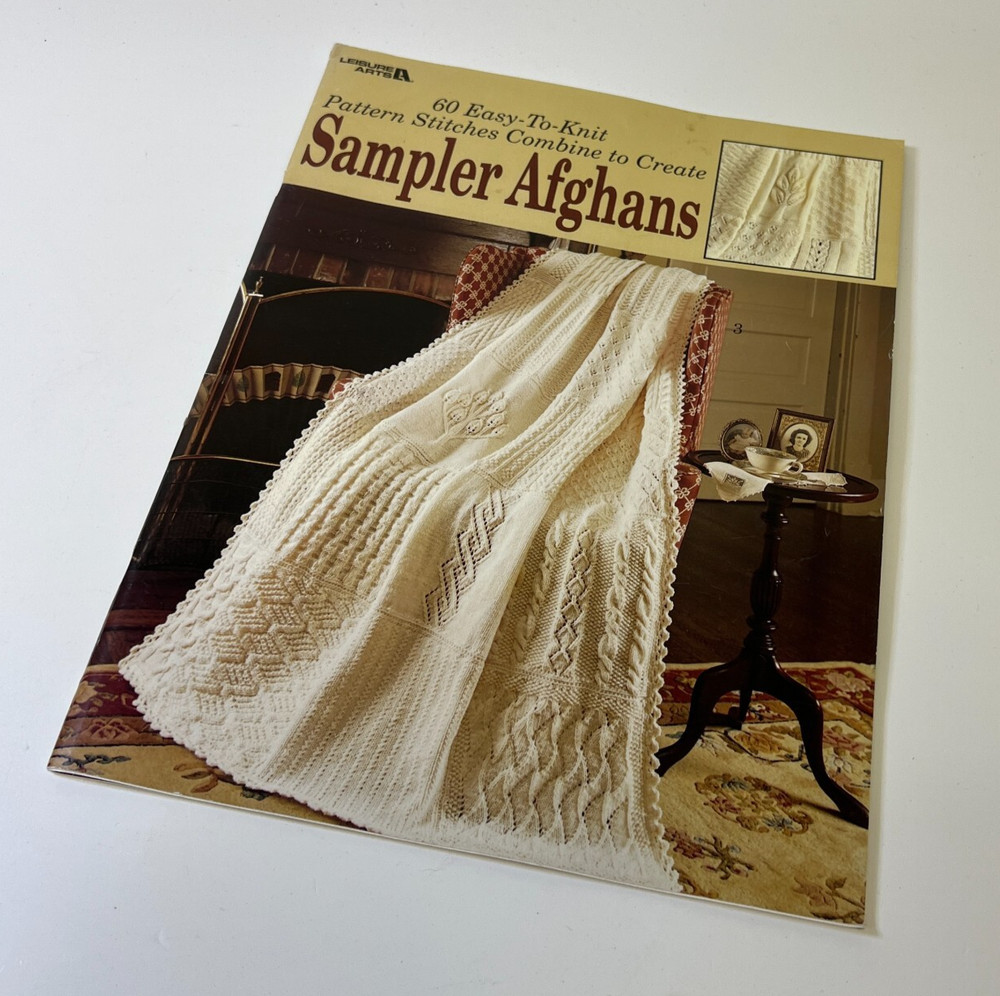 Sampler Afghans - Leisure Arts 932 - 60 Easy To Knit Patterns