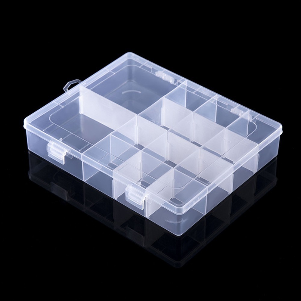 Adjustable Plastic Storage Box Organizer for Screws 14 Grids Compartment Box