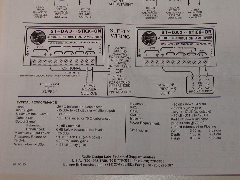 Radio Design Labs RDL ST-DA3 Stick-On Audio Distribution Amplifier - Please Read