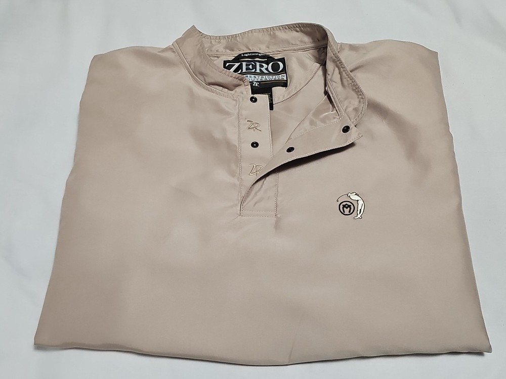 Zero Restriction Lightweight Embroidered Pullover 1/4 Snap S/S Jacket SZ Large