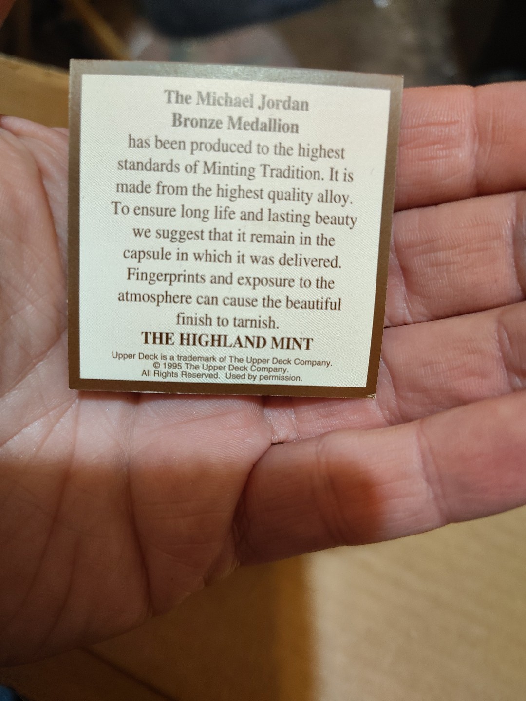 Michael Jordan Highland Mint Bronze Coin /25000 COA Chicago Bulls