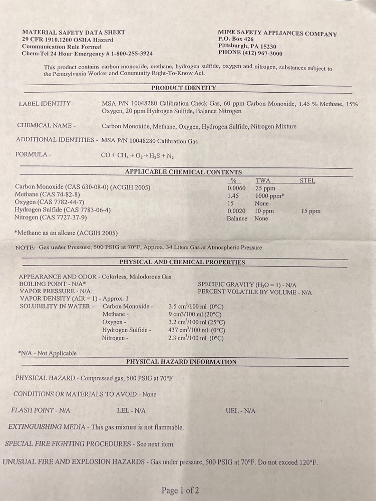 MSA Model RP Flow Control Regulator