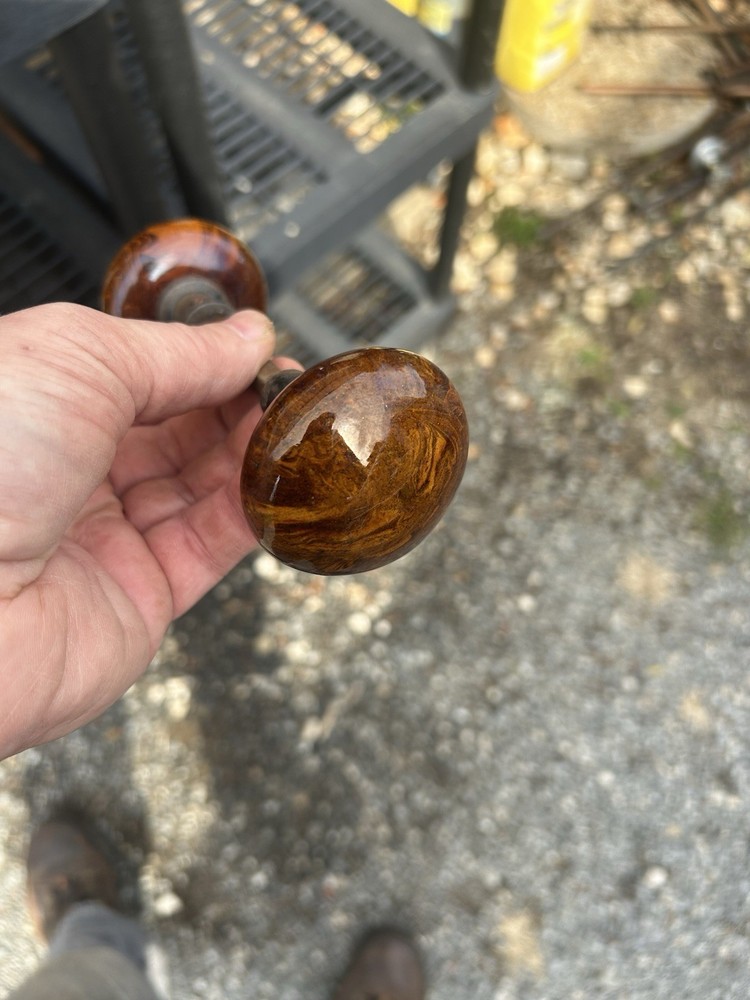 Vintage Brown Marble Tiger Swirl Door Knobs