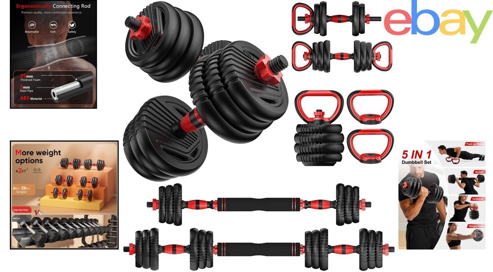 Multi-Functional Dumbbell Set with Adjustable Weights for Home Fitness Training