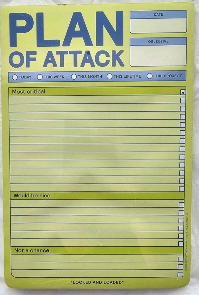 Knock Knock Plan of Attack Notepad