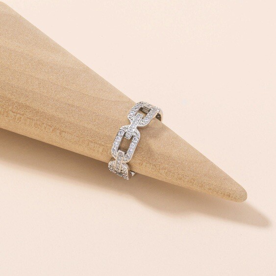 Chain Link Ring, Chain Design Ring, Adjustable Chain Link Ring Women Men Gift