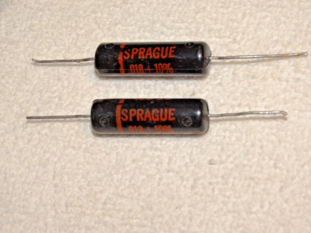 2 -Vintage Sprague Black Beauty Capacitor Pulls .018  400vdc*160P*#18