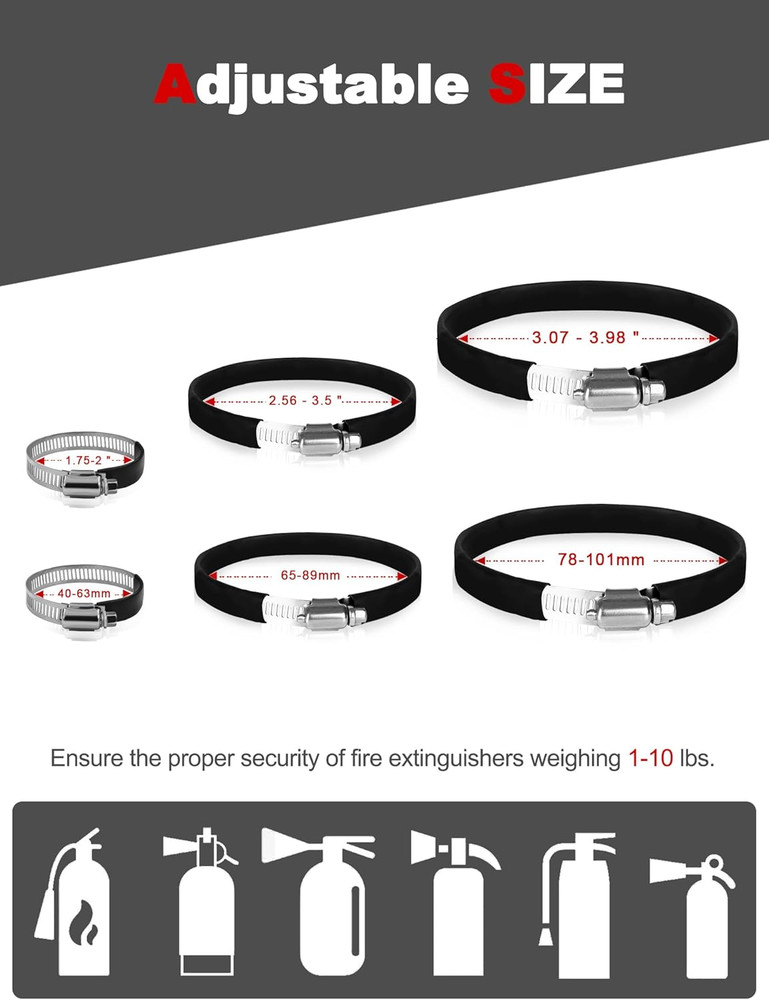 NILKATSS Adjustable Fire Extinguisher Mount, Easy Install on Roll Bar/ Cage Fire