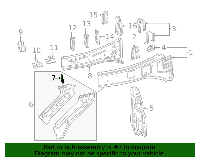 Genuine GM Front Compartment Side Rail Bracket 84463145