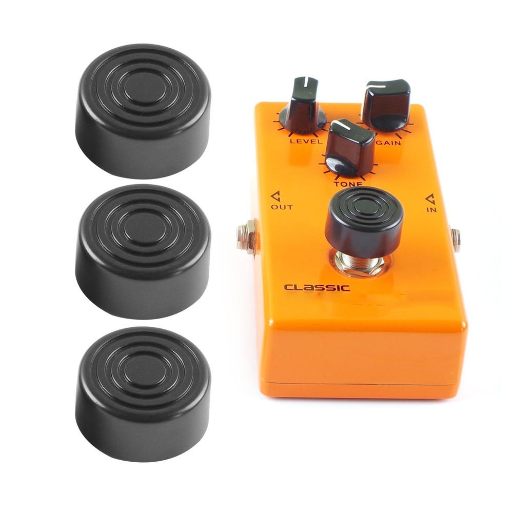 Guitar Effect Pedal Stomp Footswitch Topper Cap ABS Material 3-Pack Black