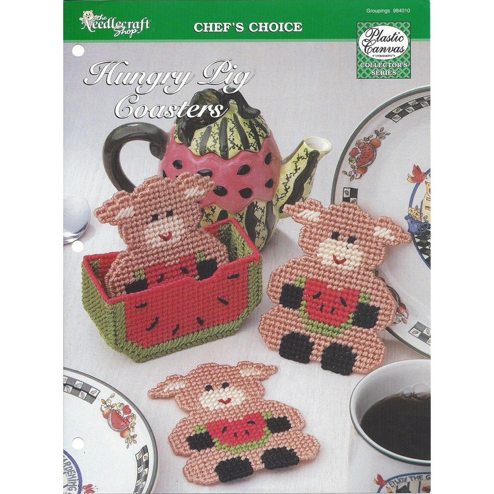 Hungry Pig Coasters Plastic Canvas Pattern The Needlecraft Shop