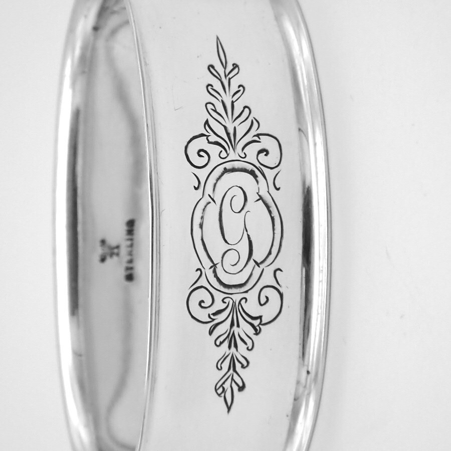 Oval Napkin Ring Wallace Sterling Silver Mono G