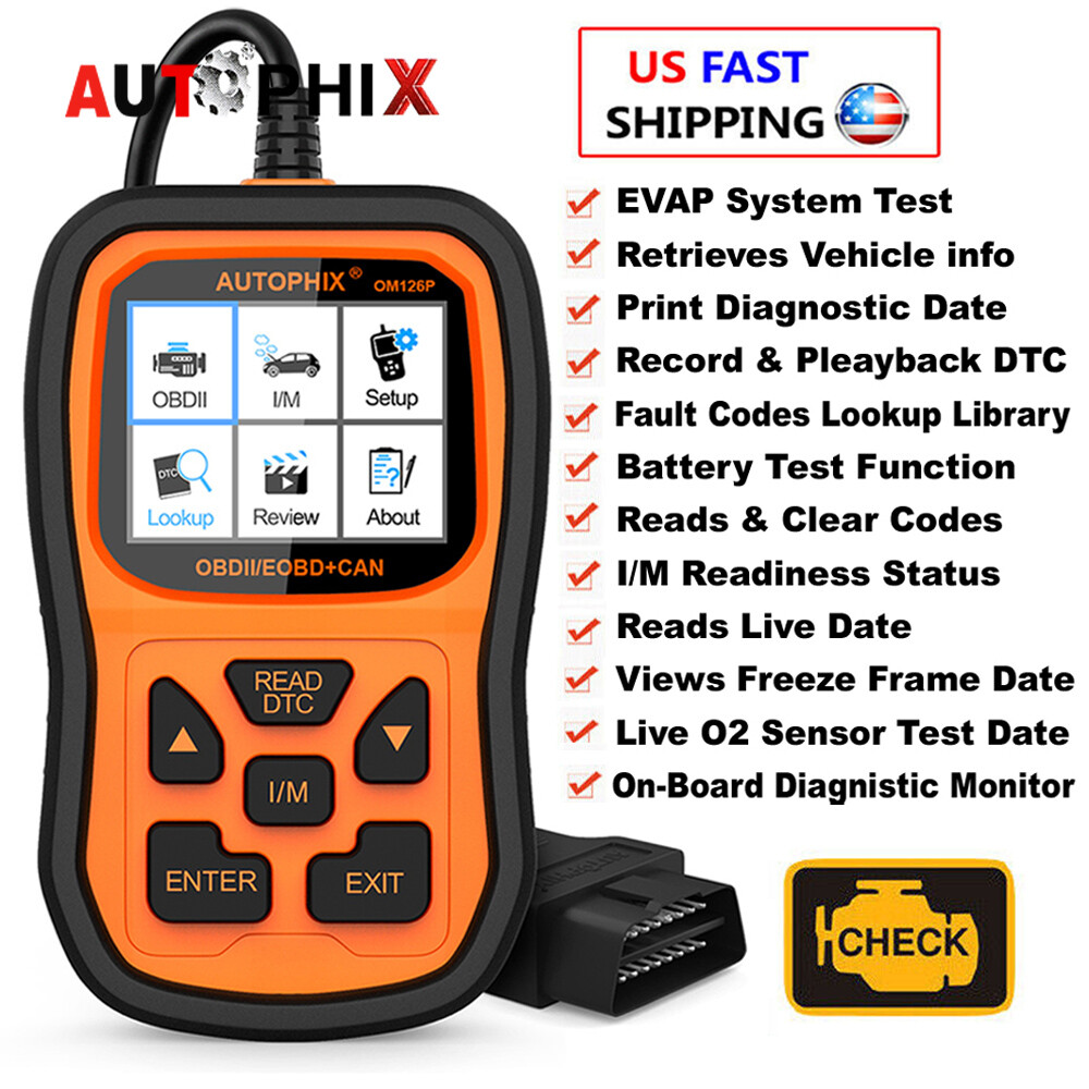 Autophix OM126P Check Engine Light Code Reader Car Scanner OBD2 Diagnostic Tool