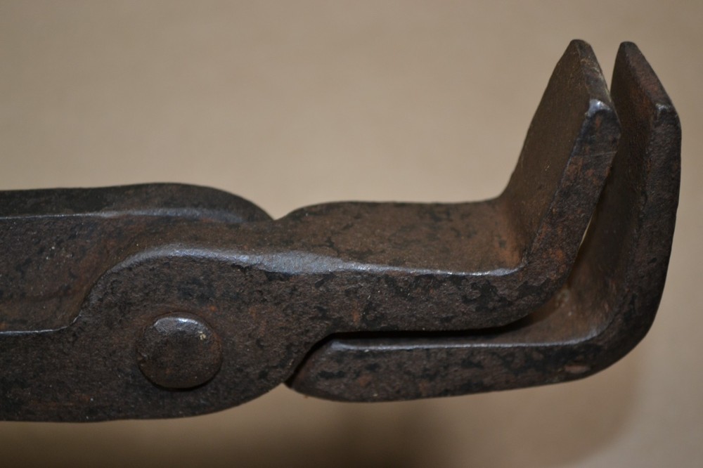 BLACKSMITH MADE TONGS - BENT TIP - 28 1/4" LONG