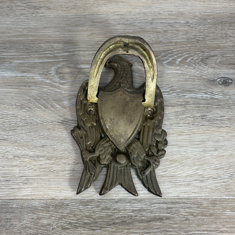VTG Heavy Solid Brass EAGLE Federal Style Door Knocker No Hardware