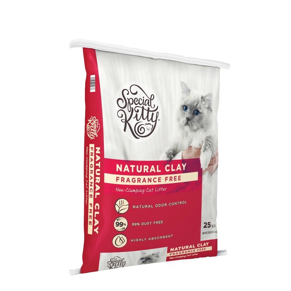 (2 pack) Nonclumping Clay Cat Litter, Unscented, 25 lbs Bag