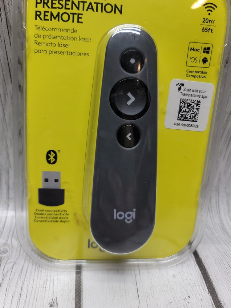 Logitech R500 Wireless Presenter Laser Presentation Remote Graphite 65ft New
