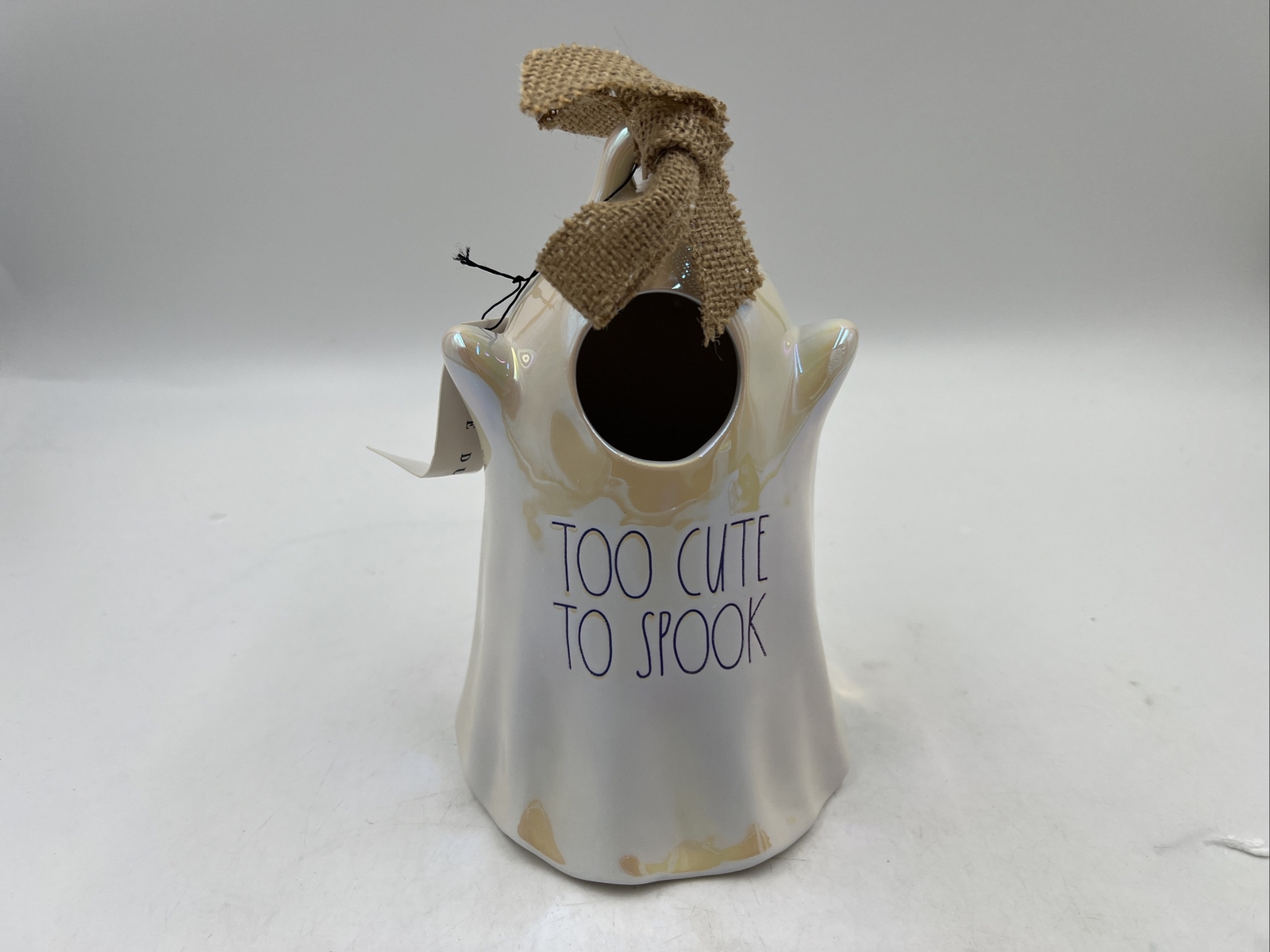 Rae Dunn Ceramic 5x9in Ghost Too Cute to Spook Birdhouse BB02B18003