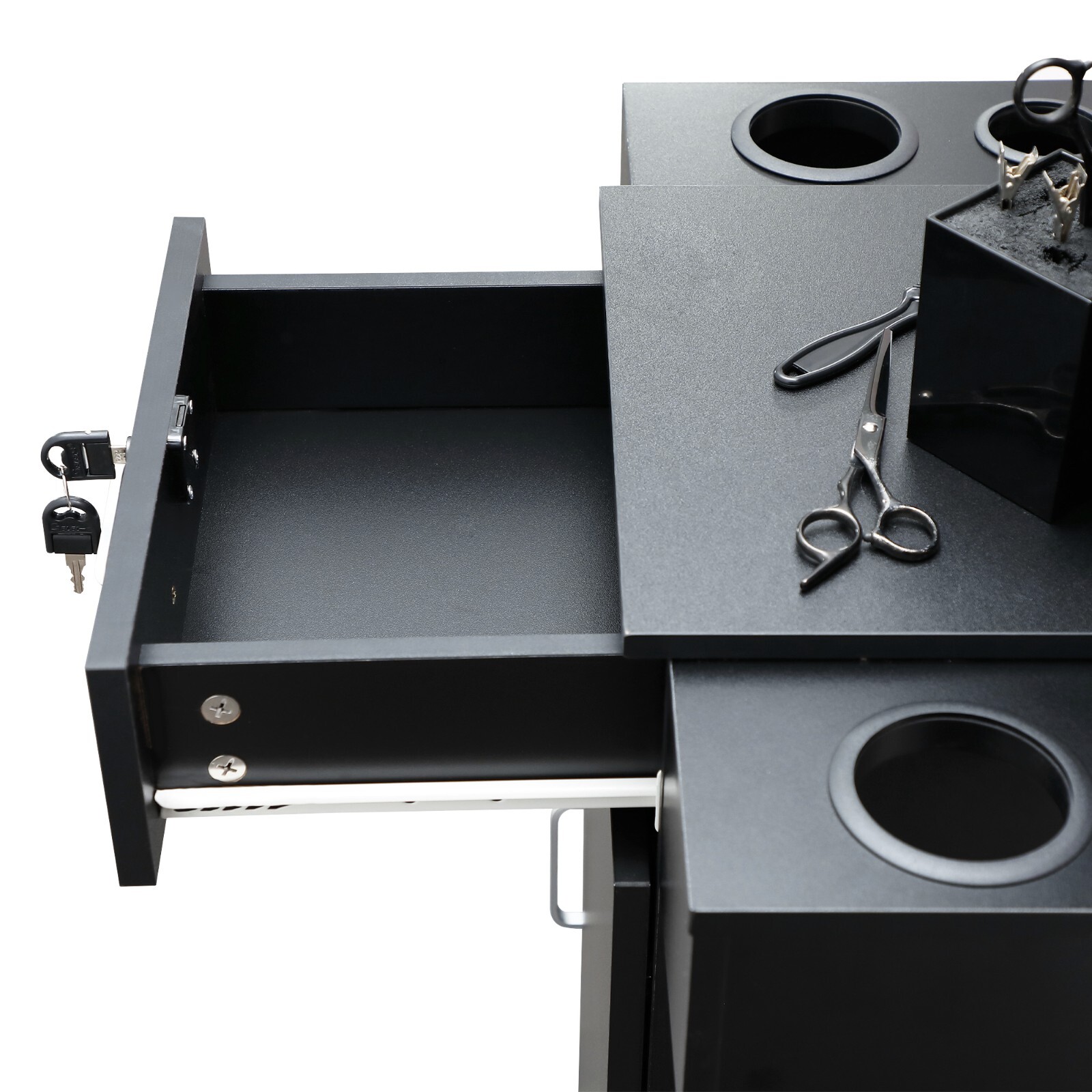 Salon Station Barber Beauty Spa Storage Cabinet Equipment W/Glass Door, Shelves