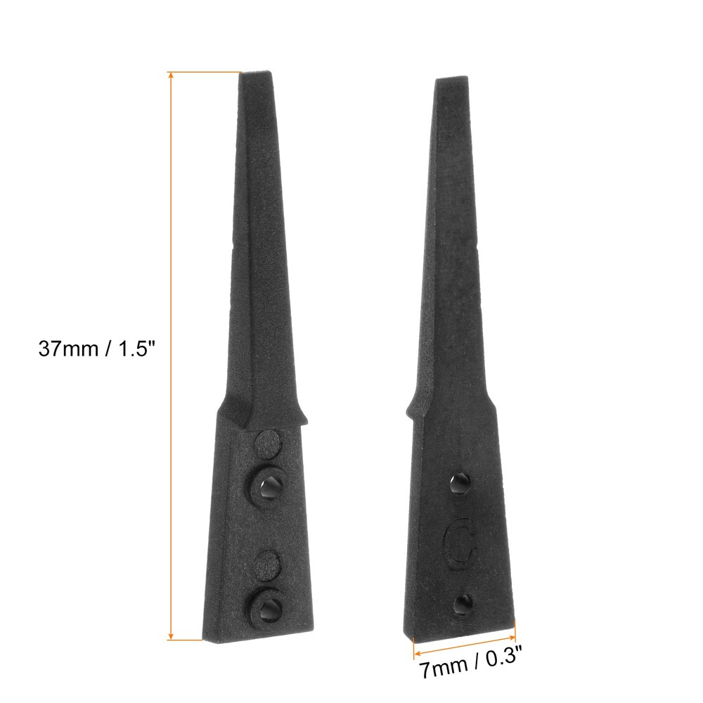 4pair Replaceable Ceramic Tweezer Tips 1.5" Carbon Fiber Flat Heads, Black