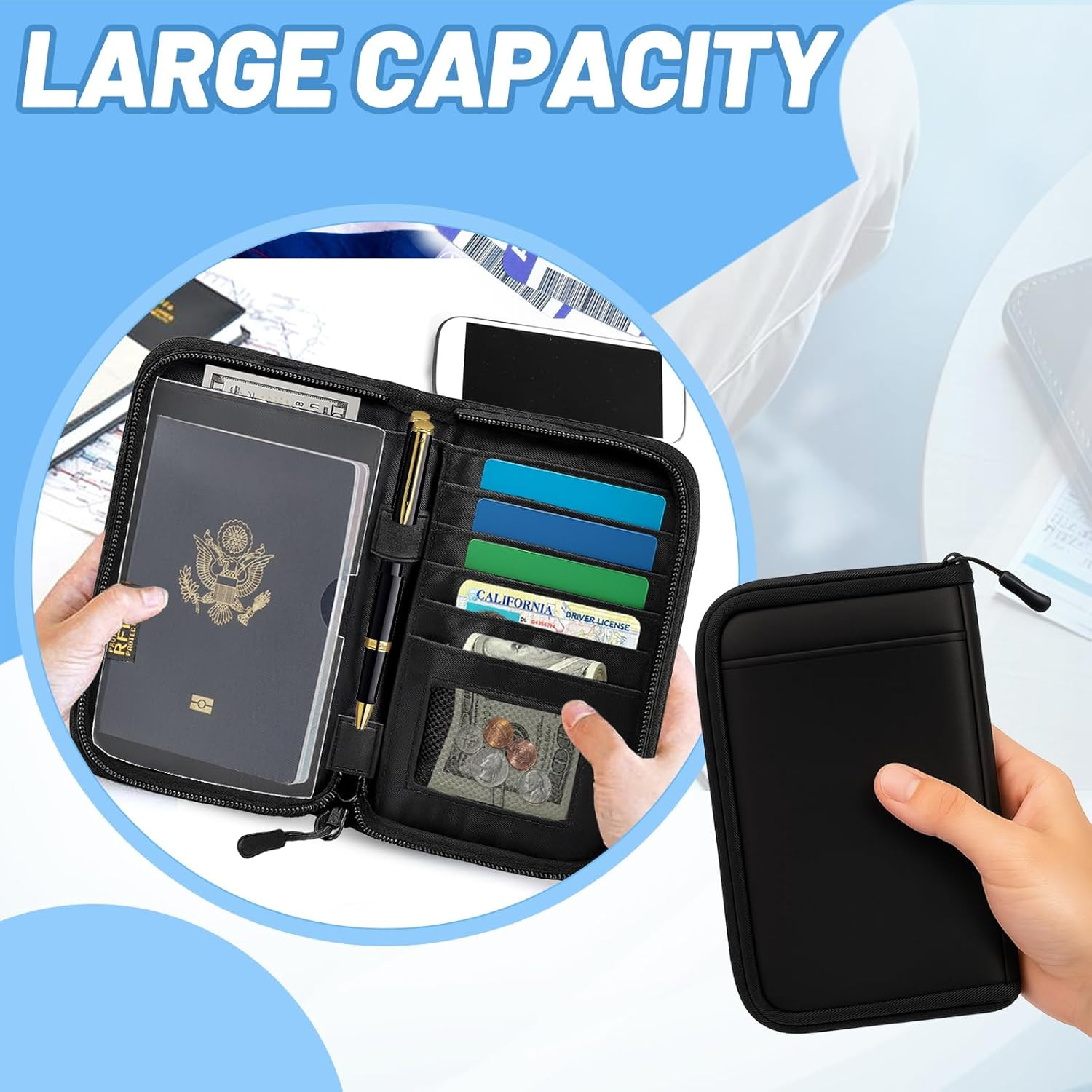 Passport Holder for Travel Essentials, RFID Blocking Protector Passport Wallets,