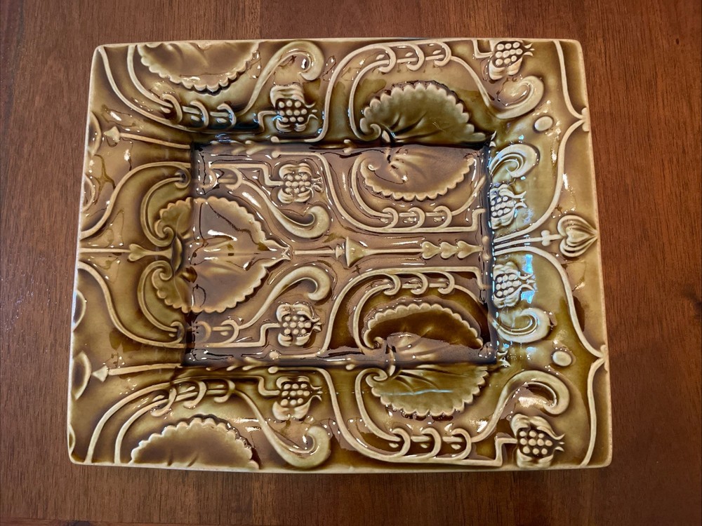 Derby Pottery Tile Platter Tray Plate Serving Green