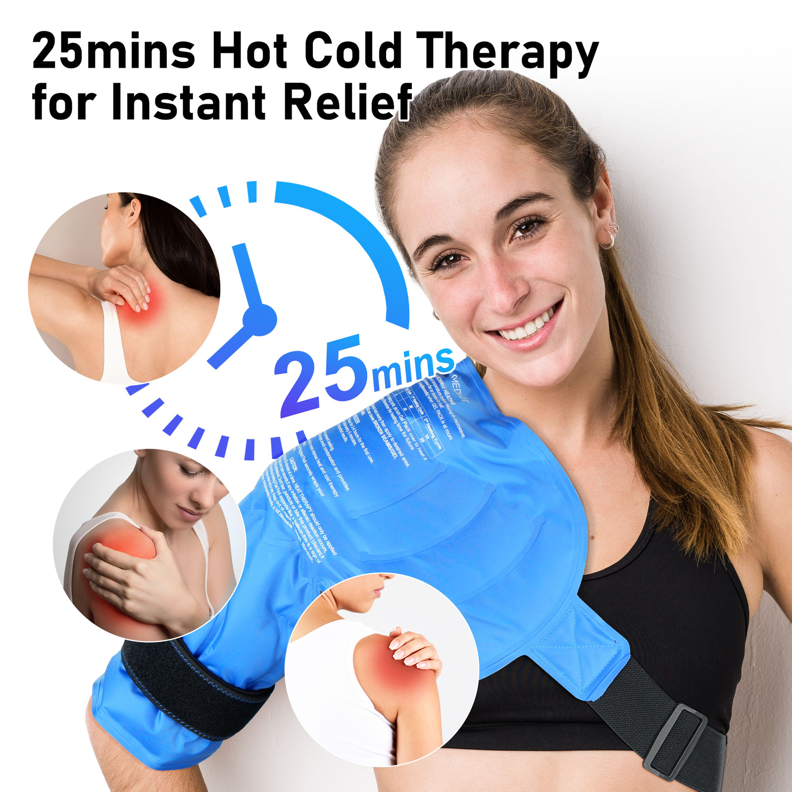 Shoulder Ice Pack Wrap Rotator Cuff Hot Cold Therapy Support Brace Pain Relief