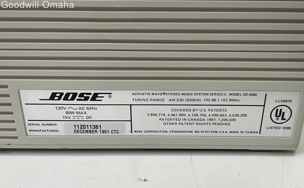 Bose CD-2000 Acoustic Wave Stereo Series II TESTED!!! READ DESCRIPTION!!!