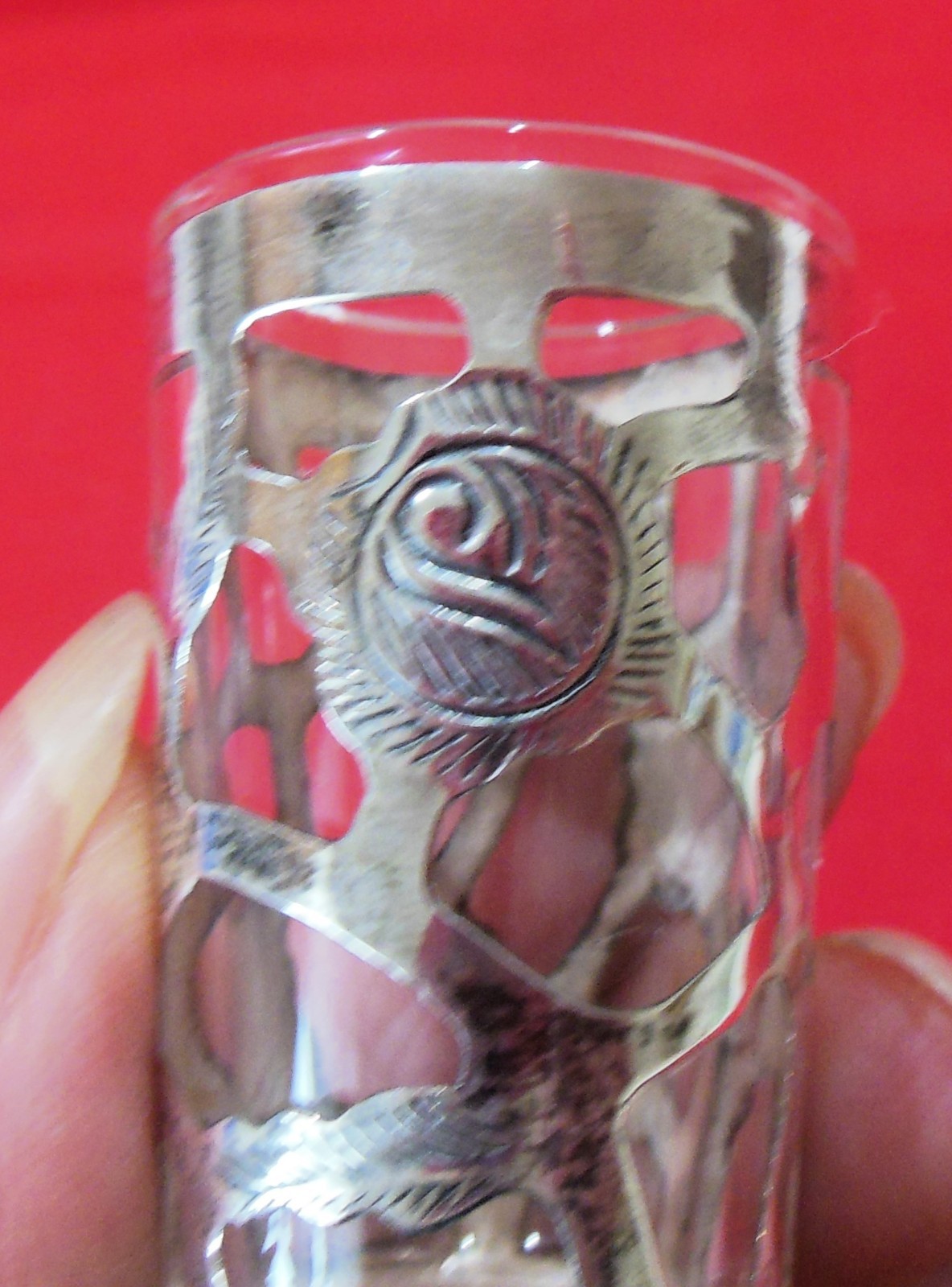 Set of 2 Sterling Overlay Stemmed Shot Glasses Mexico Use Repair Scrap
