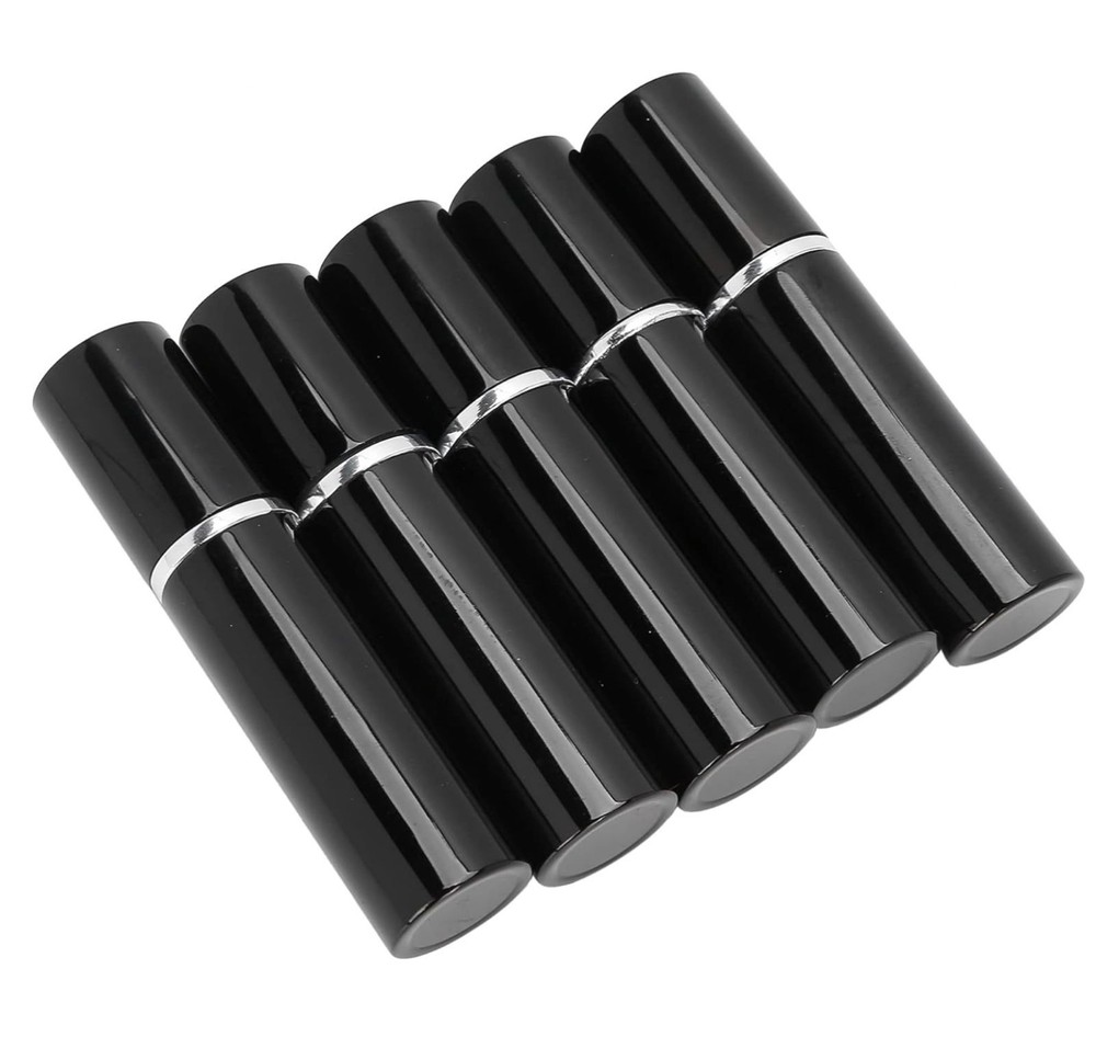 10-Pack • 5ml Black Glass Spray Bottles - Refillable Perfume Atomizers