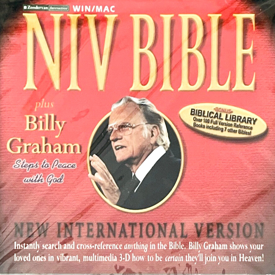 NEW NIV Bible Billy Graham CD Software New International Version Win/Mac Sealed