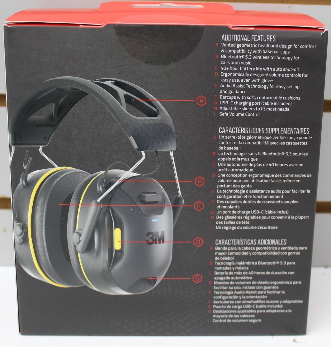 3M WorkTunes Connect Wireless Hearing Protection Bluetooth 90570-DC Headphones