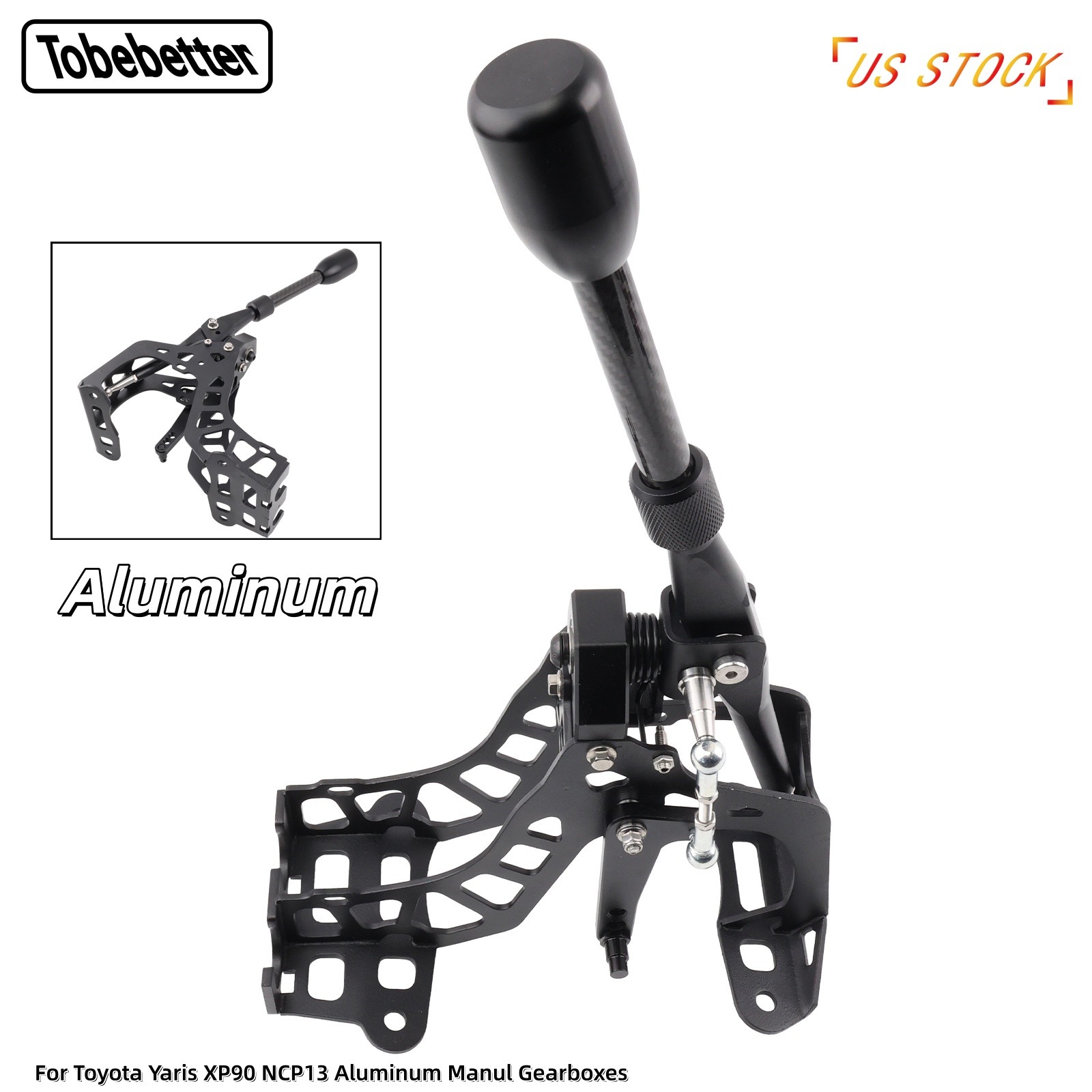 New Short Shifter Aluminum Box For Toyota XP90 NCP13 Yaris Gearboxes Manul Black