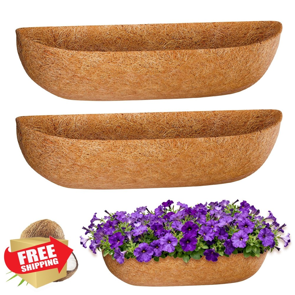 ZeeDix 36" Coconut Liner Planters Trough 2-Pack