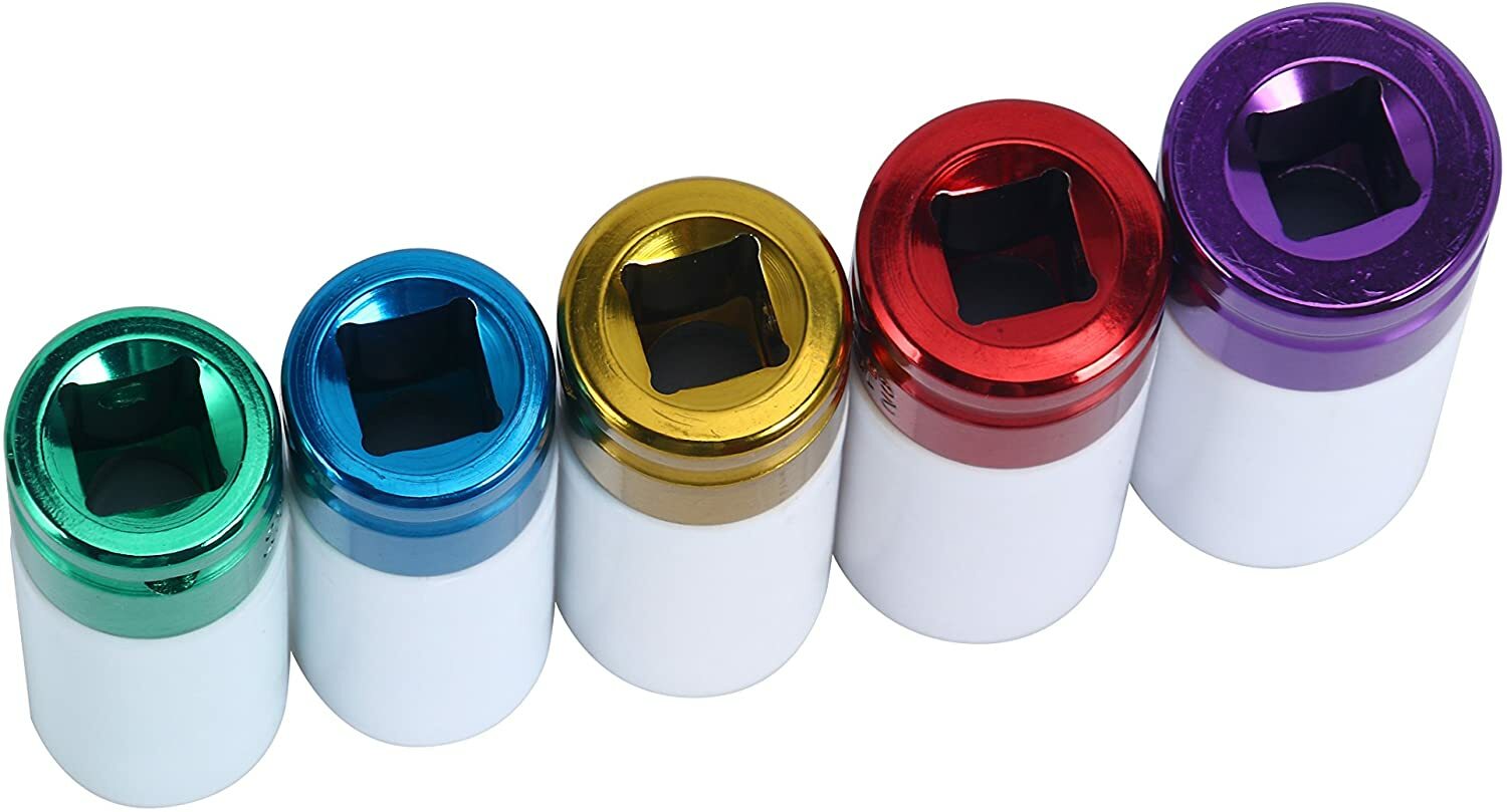 5PCS 1/2” Inch Impact Drive Lug Nut Socket Non-Marring Thin-Walled 5-Piece Set