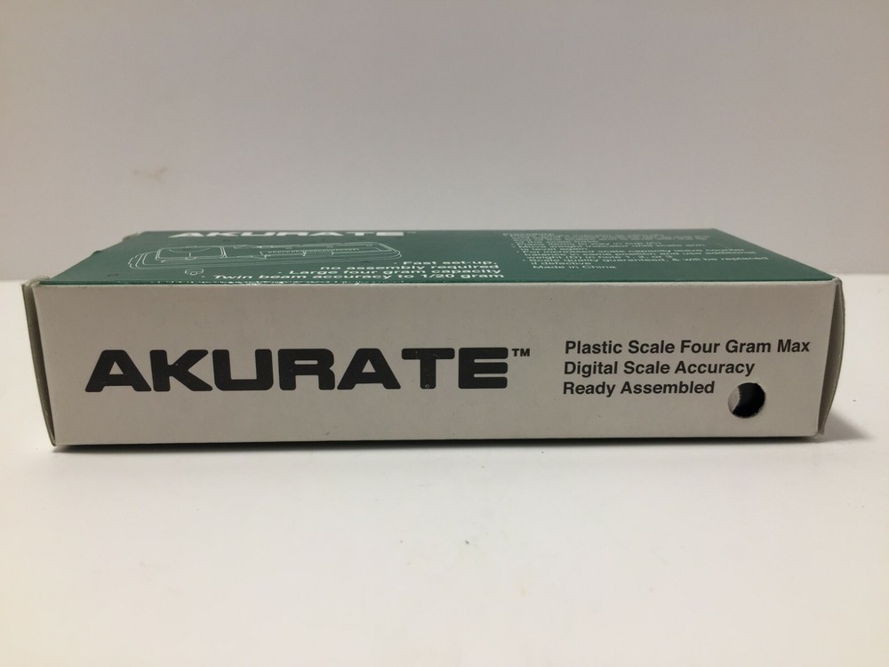 AKURATE Plastic Scale Four Gram Max Digital Scale Accuracy Ready Assembled USA