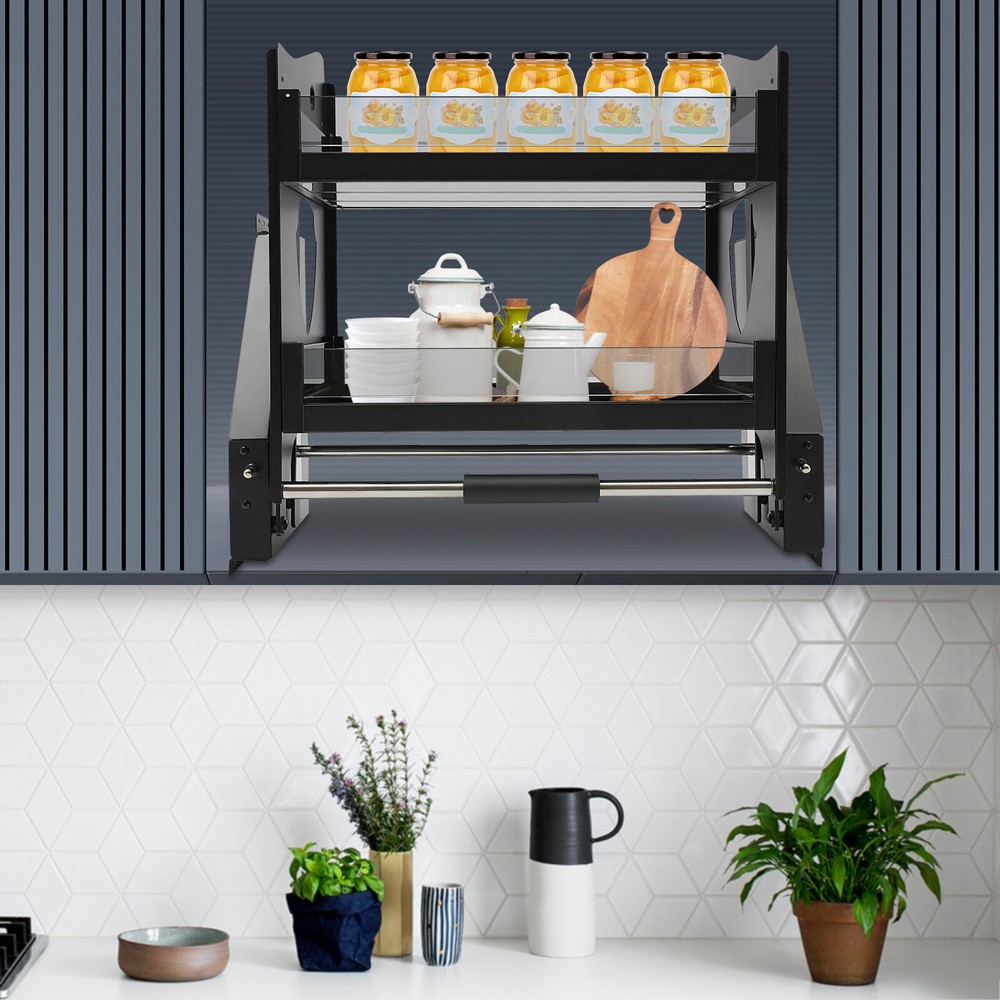 Pull Down Shelf Upper Kitchen Wall Cabinet Storage Organizer (24inch Cabinet)