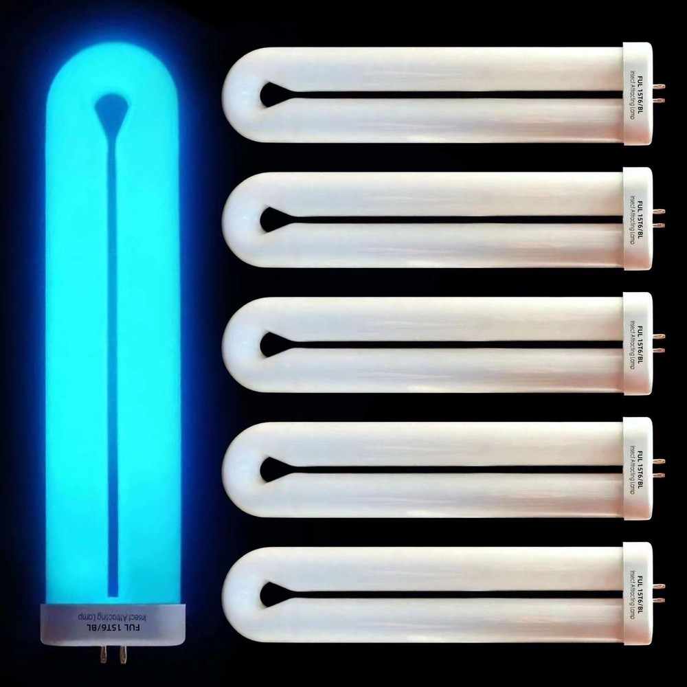 15W U-Shaped Bug Zapper Replacement Bulb, Insect Trap Light, 6 Pack, 7.7