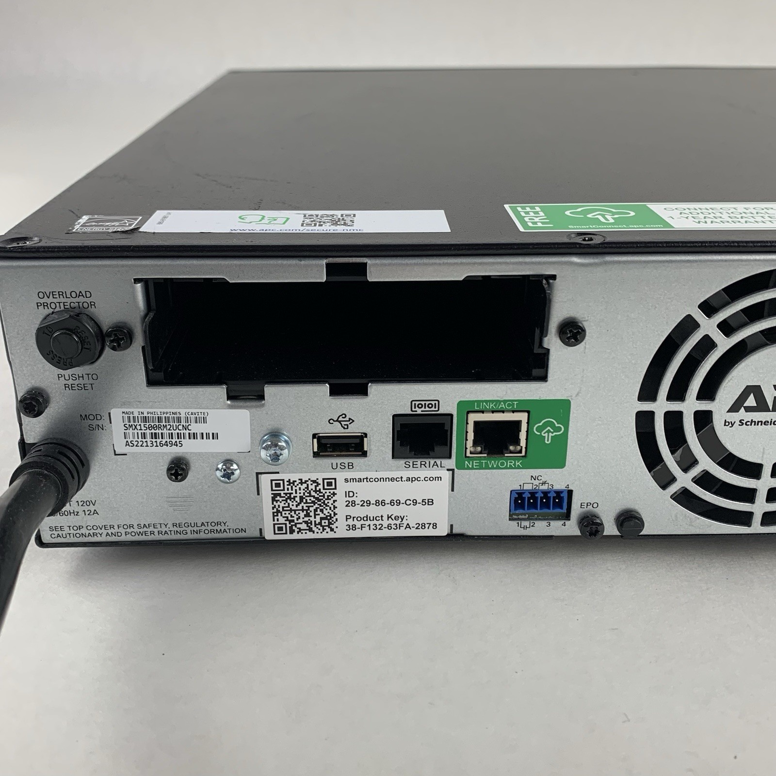 APC SMX1500RM2UCNC Battery Backup UPS Tested No Net Card No Batt No Faceplate