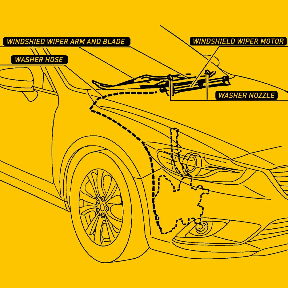 2PCS Windshield Washer Fluid Spray Jet Nozzle Kit Front For Ford Edge 2007-2010
