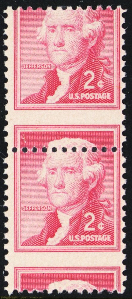 1033, Mint NH 2¢ - Misperforated Error Pair * Stuart Katz
